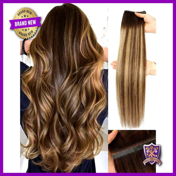 Human Hair Extensions 16 Inch Remy Wefts Lightweight Volume Length main image 6